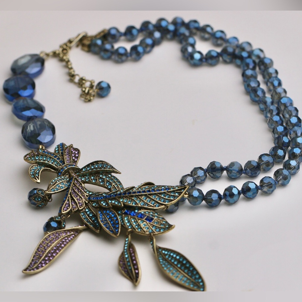 HEIDI DAUS "Tickle Me Pretty" Beaded Crystal Floral Necklace